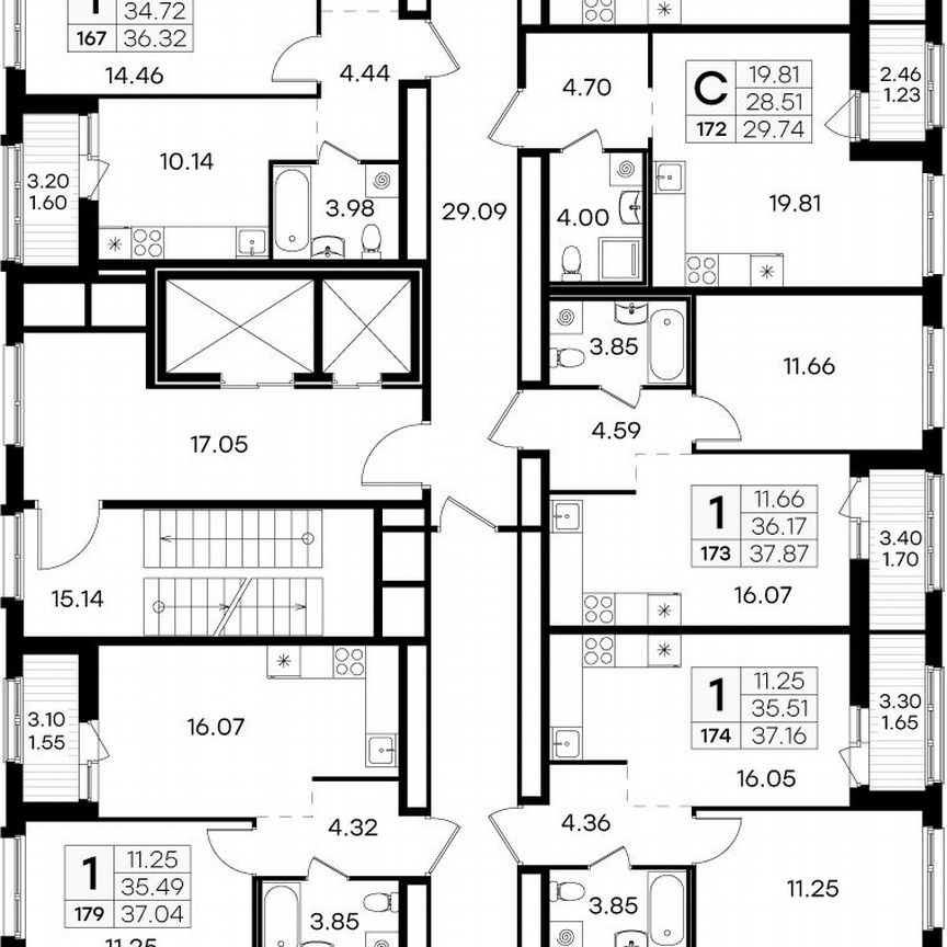 2-к. квартира, 53,8 м², 14/15 эт.