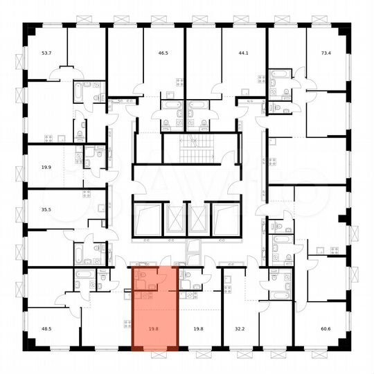 Квартира-студия, 19,8 м², 12/17 эт.