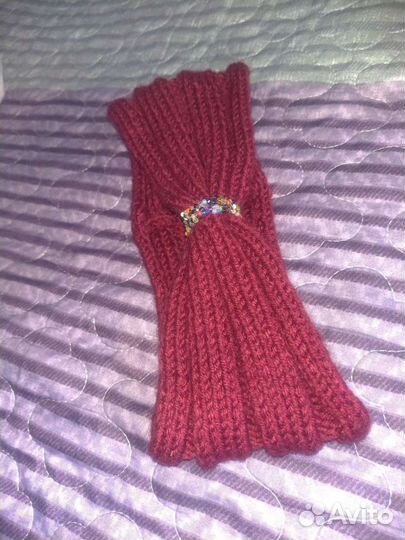 Повязка на голову вязаная новая