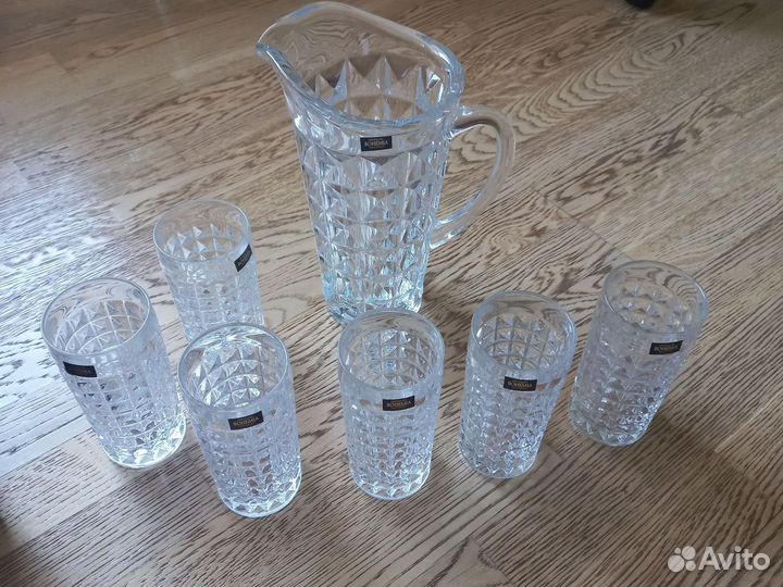 Набор кувшин и стаканы Bohemia