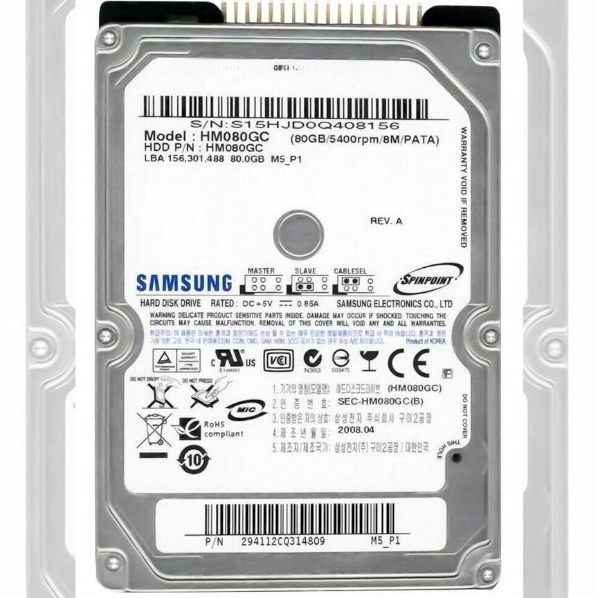 [HM080GC] Жесткий Диск Samsung 80gb Ide 2,5 Hm080gc