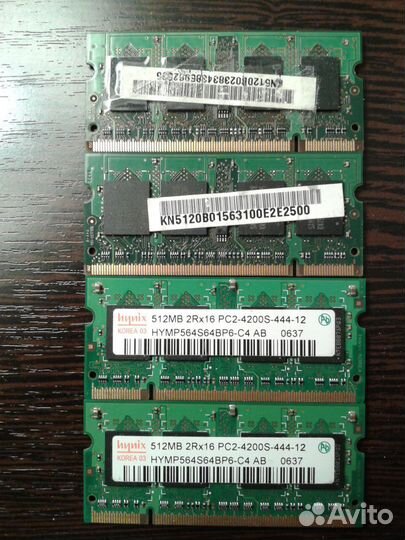 Память для ноутбука sodimm DDR2 512MB PC4200 533Mh