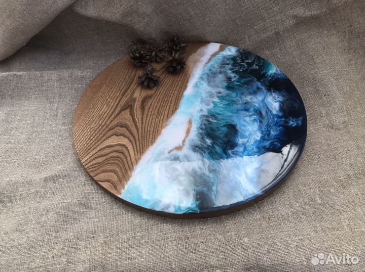 Доска сервировочная с морской волной