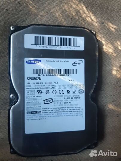 Жёсткий диск Samsung Sp0802n 80g