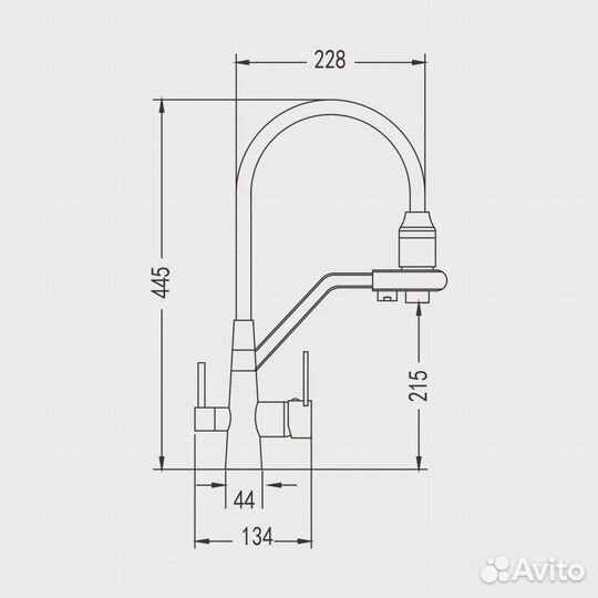 Смеситель для кухни Rose R558H, черный