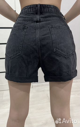 Женские джинсовые шорты черные облегающие S