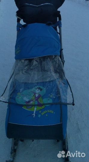 Детские санки коляска с колесами