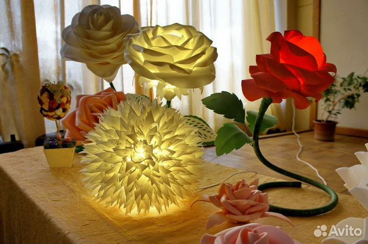 Цветы из изолона светильник