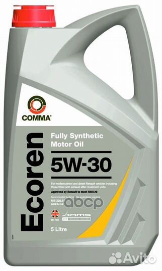 Comma 5W30 ecoren (5L) масло мотор. синт acea