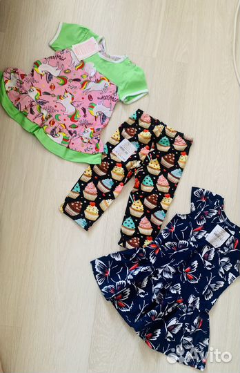 Вещи новые на девочку в садик платье лосины туника