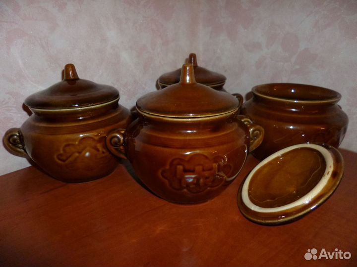 Керамические горшочки 4шт. (можно поштучно)