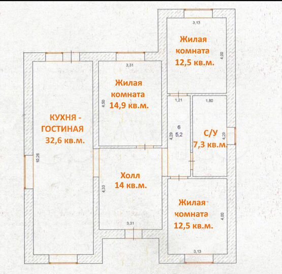 Дом 80 м² на участке 5,2 сот.