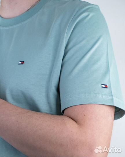 Футболка Tommy Hilfiger (4675) (L, Бирюзовый)