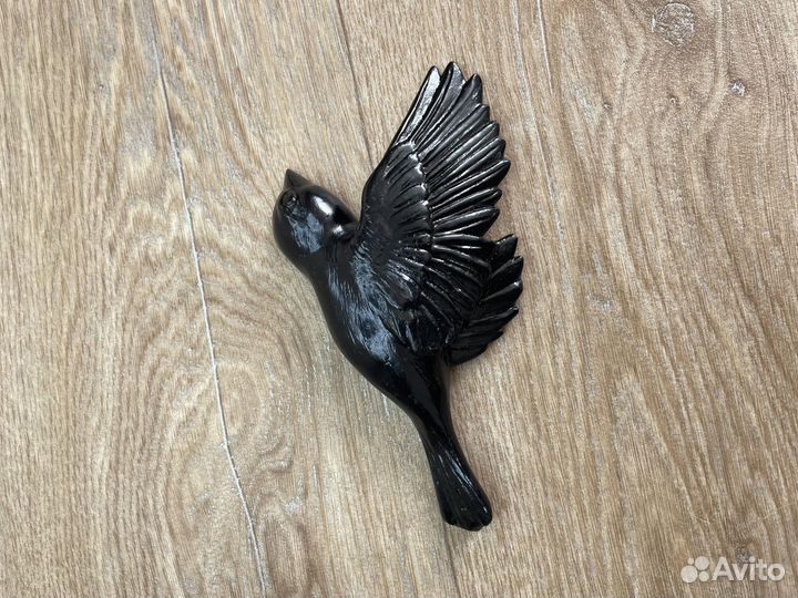 Декоративные птицы на стену 5шт комплект черные