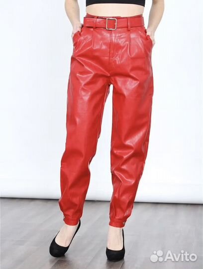 Кожаные брюки женские