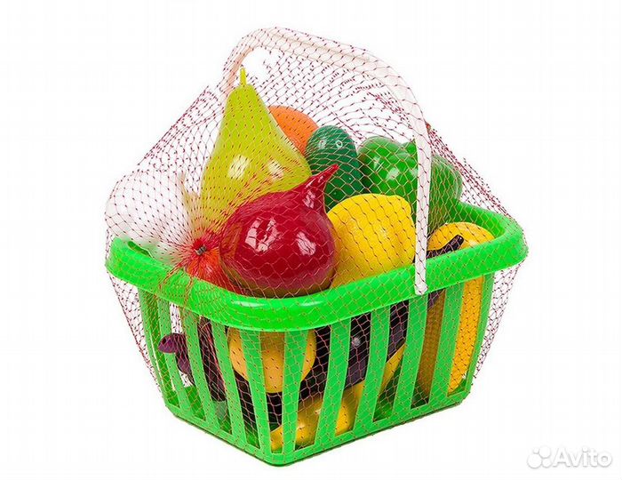 Детский набор Фрукты и овощи в корзине у758