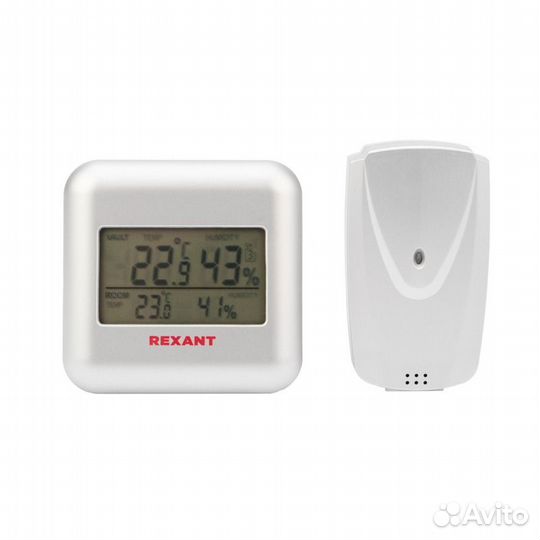 Термометр rexant электронный S3341BF с часами и д