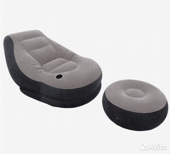 Надувное кресло с пуфиком 137х102х79см/64х28см