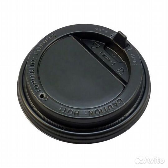 Крышка для стакана D-90mm чёрная с клапаном 100*10