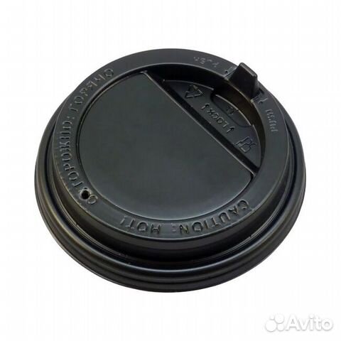 Крышка для стакана D-90mm чёрная с клапаном 100*10