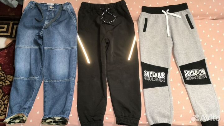 Джинсы / штаны на флисе для мальчика 122-128см