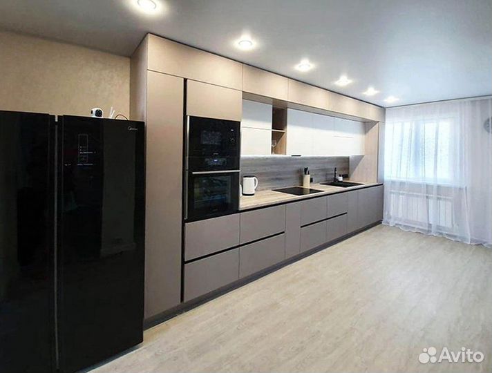 Прямая кухня мдф фасады