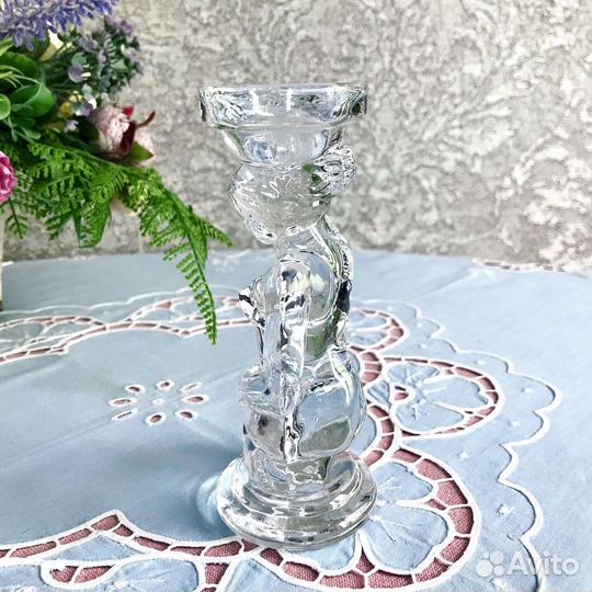 Подсвечник стекло. Бюст Нефертити оникс, винтаж