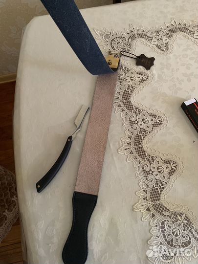 Опасная бритва + Кожанный ремень для заточки