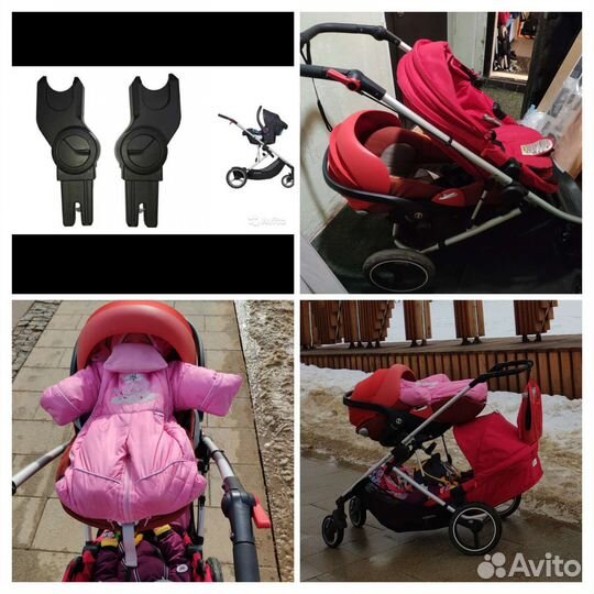 Коляска для двоих Phil Ted's + Cybex автолюлька