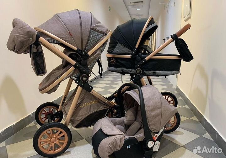 Коляска luxmom v9 3в1 трансформер