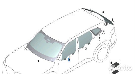 Стекла водительской двери BMW XM G09