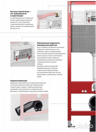 Рамная инсталляция tece tecebase 2.0 с панелью смы