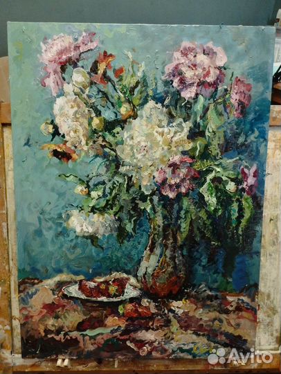 Маслянная картина с цветами
