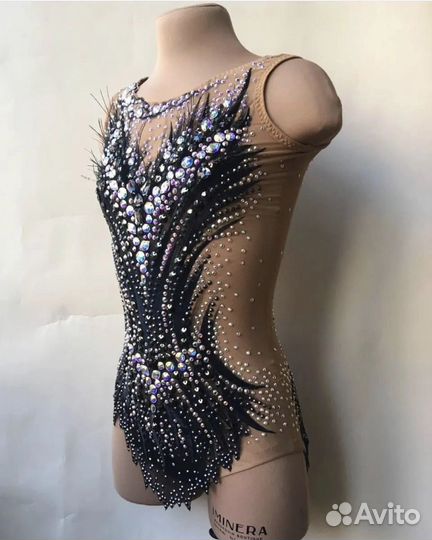 Купальник для художественной гимнастики черный