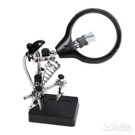 Держатель для пайки с подсветкой и подставкой под