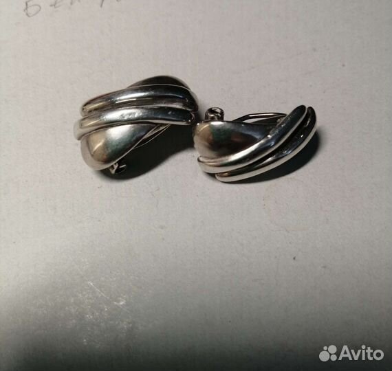 Интересные строгие серьги. Винтаж