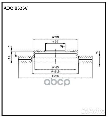 ADC0333V диск тормозной передний Mitsubishi Ga