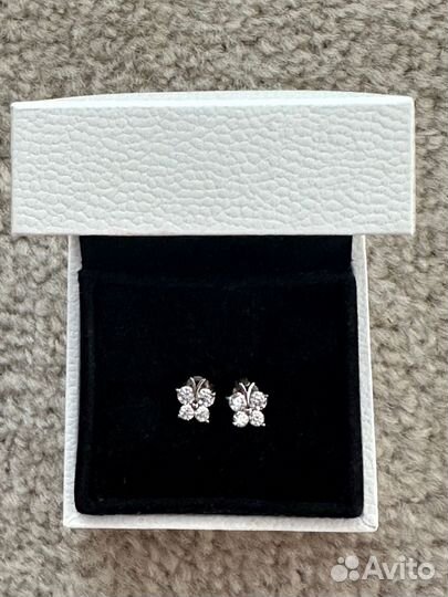 Серебряные серьги с фианитами детские