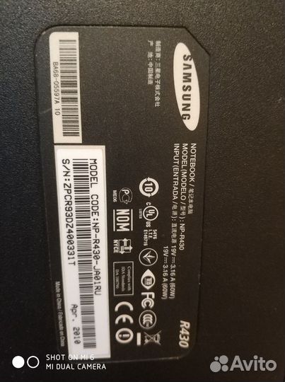 Ноутбук samsung R430