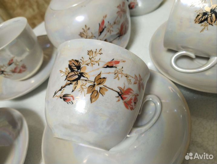 Чайный сервиз Полтавский фз СССР Роза