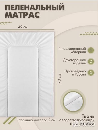 Матрас на пеленальный комод