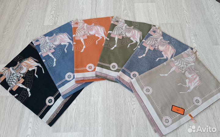 Теплый двусторонний палантин Hermes 6 цвет