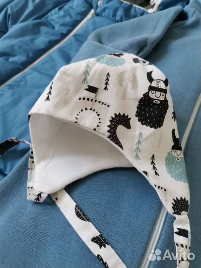 Комбинезон лёгкий 62-68 + теплая шапочка