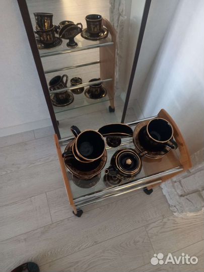 Чайный сервиз Греция, приборы с гравировкой