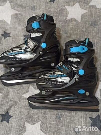 Коньки ледовые раздвижные детские rush action