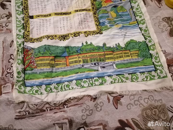 Настенный календарь Германия ткань 1974 год