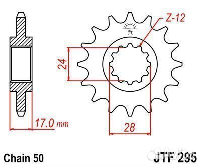 JT Звезда цепного привода JTF295.15