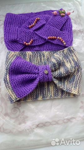 Повязка на голову вязаная