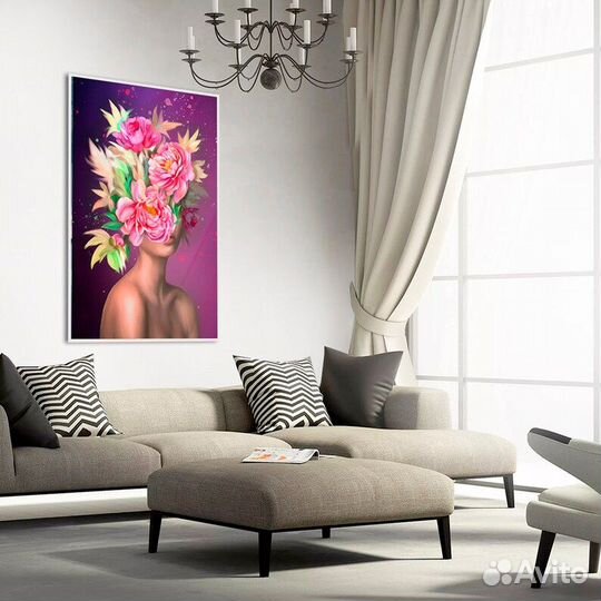 Стильная картина маслом на холсте девушка