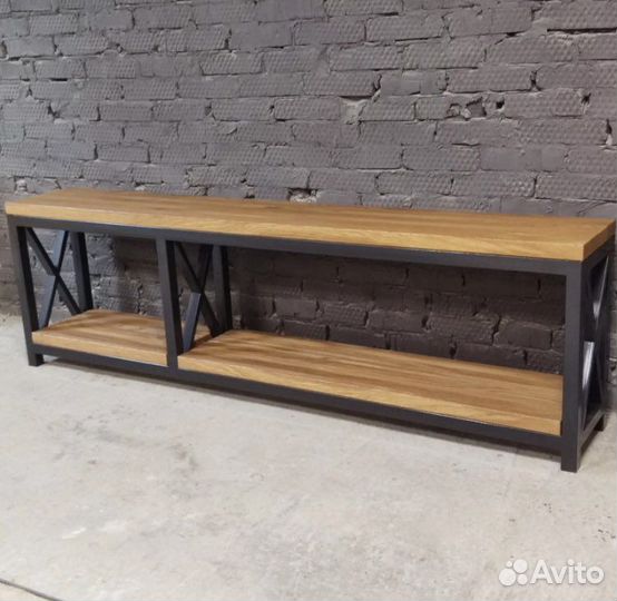 Открытая консоль под телевизор лофт